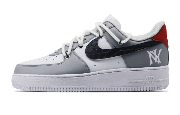 Nike Nike Air Force 1 Ash Slip Resistant Abrasion Resistant Low top Skateboard Shoes Men's Gray White