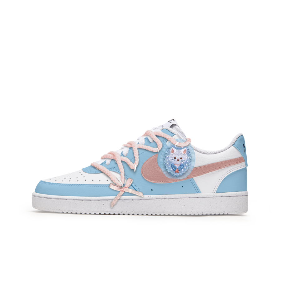 Nike Nike Court Vision 1 Freedom Panda, Love Rain Cats Slip Resistant Abrasion Resistant Low top Skateboard Shoes Men's