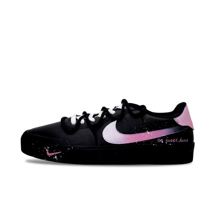 Nike Nike Court Shot Cushioning Abrasion Resistant Cushioning, Wear Resistant Low top Skateboard Shoes Men's Black Pink
