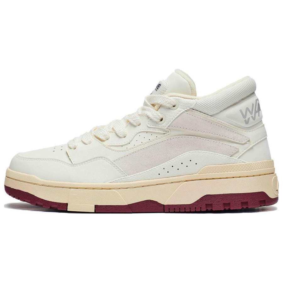 Li-Ning Li Ning Wave MID Cushioning, Wear Resistant Low top Skateboard Shoes Men's Ecru