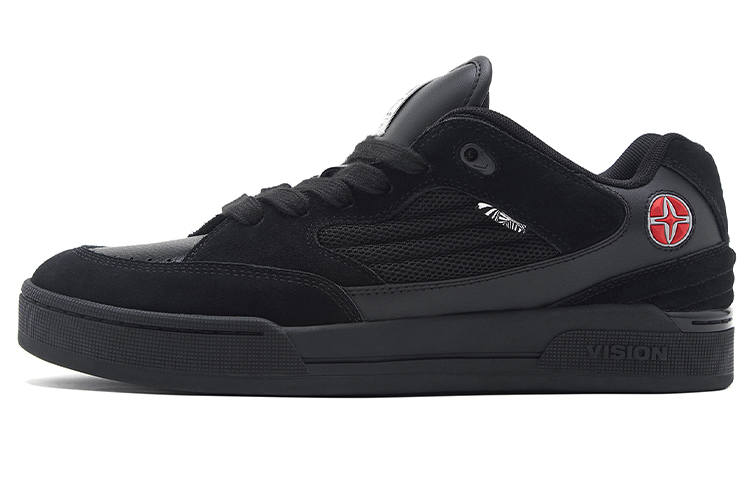 Vision Street Wear Savvy Puffy Shoes Low top Skateboard Shoes Unisex Black Warrior
