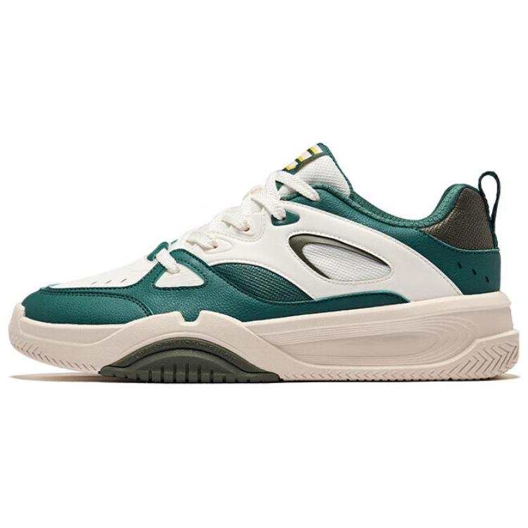 Erke Multi Layer Coverage Wear Resistant Breathable Slip Resistant Low top Skateboard Shoes Men's White Green