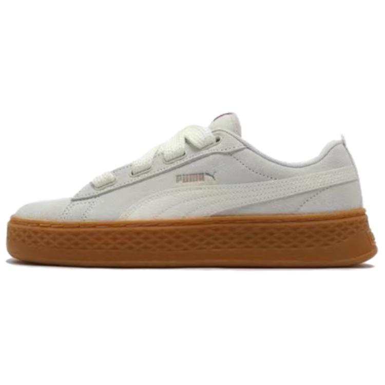 PUMA Smash Platform Low top Skateboard Shoes Women's Ecru