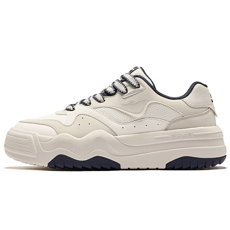 Erke Leisurely Slip Resistant Abrasion Resistant Low top Skateboard Shoes Men's Microcrystal White Wild Gray