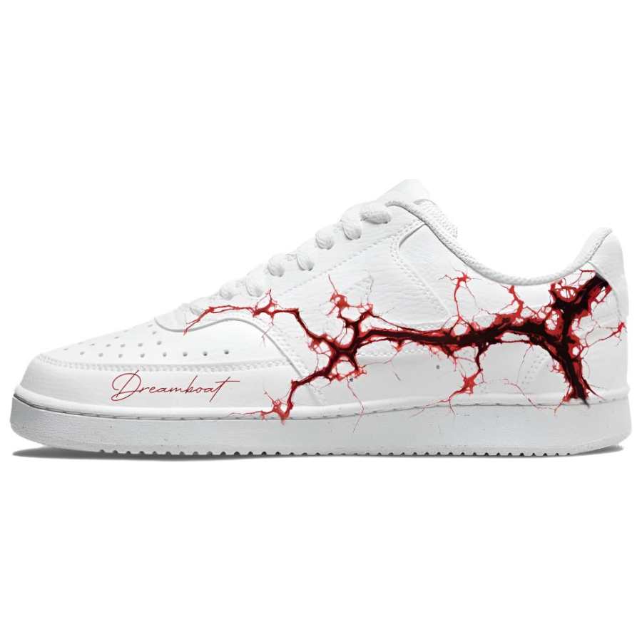 Nike Nike Court Vision 1 Blood Blade's Curse Wear resistant And Lightweight Low top Skateboard Shoes Men's White Red