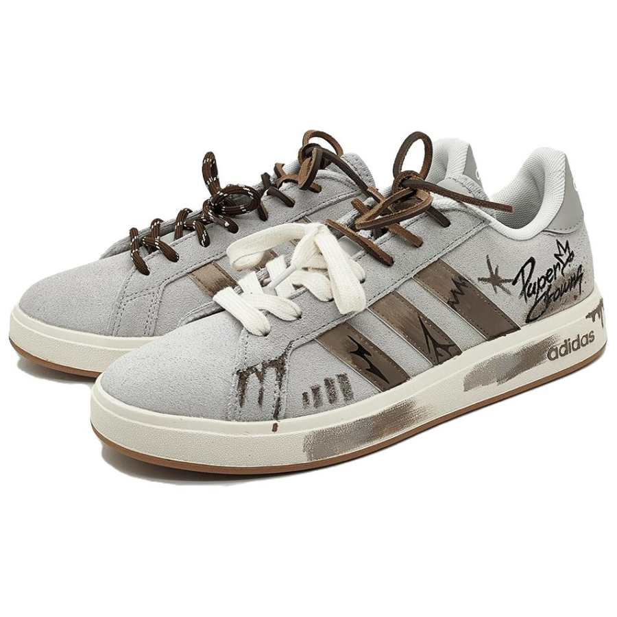 Adidas Adidas Grand Court Base 00s Puffy Shoes Height Increasing Abrasion Resistant Low top Skateboard Shoes Unisex