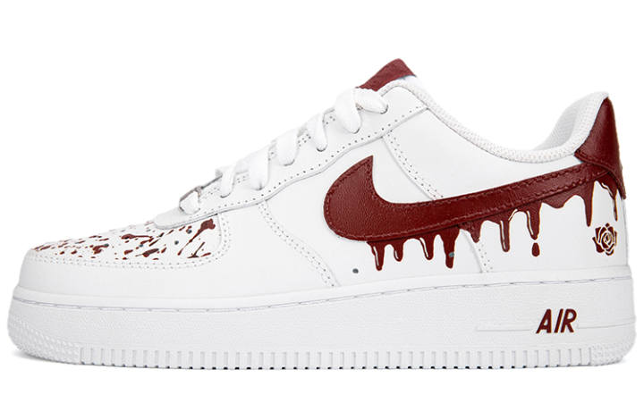 Nike Nike Air Force 1 Low Leather Coverage Thermal Coverage Low top Skateboard Shoes Men's White Red