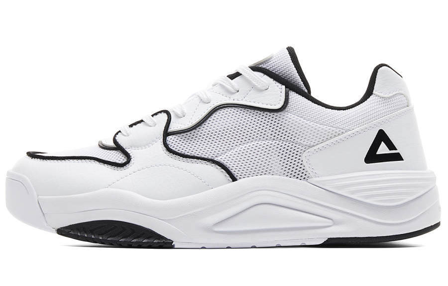 PEAK Low top Skateboard Shoes Men's White Black