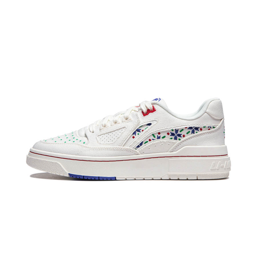 Li-Ning Li Ning Rookie Slip Resistant Cushioning Abrasion Resistant Lightweight Low top Skateboard Shoes Unisex White