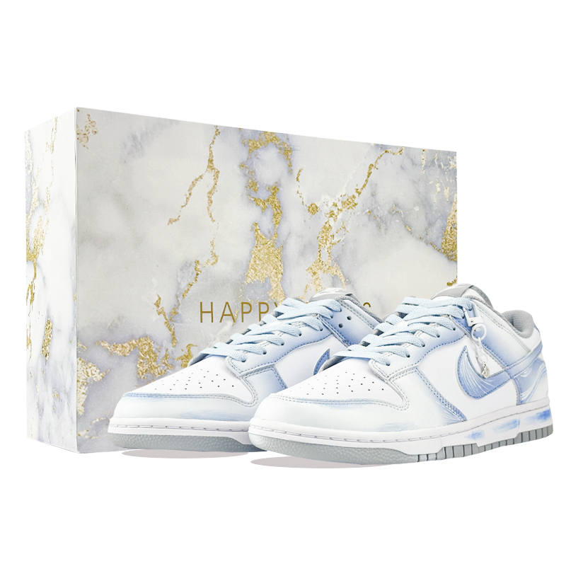 Nike Nike Dunk Deep Blue Whisper Cushioning, Wear Resistant Low top Skateboard Shoes Unisex White Blue