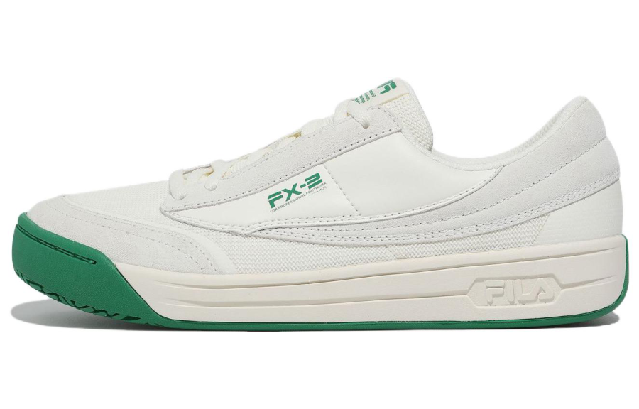 FILA Low top Skateboard Shoes Unisex White Green Korean Style