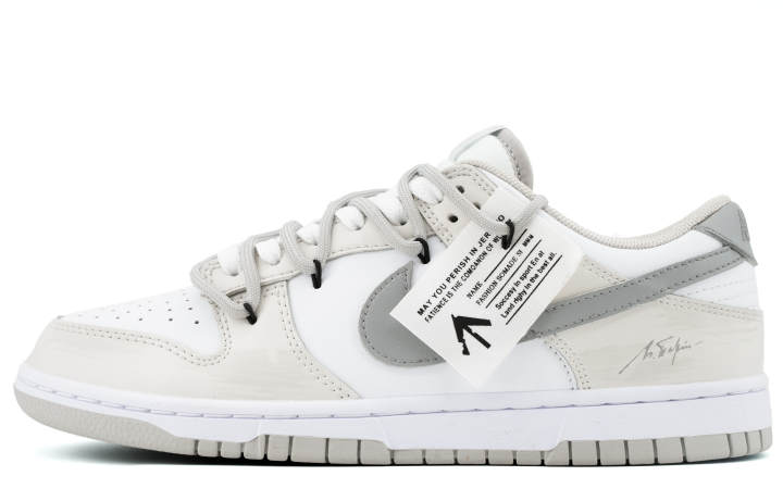 Nike Nike Dunk Abrasion Resistant Lightweight Wear resistant And Lightweight Low top Skateboard Shoes Unisex Gray White