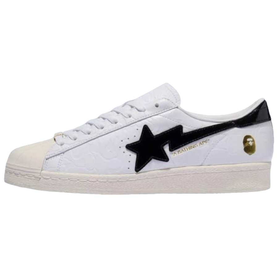 Adidas Originals x A BATHING APE SUPERSTAR Low top Skateboard Shoes Unisex White