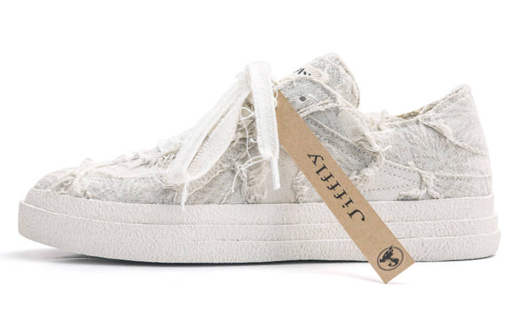 Jifffly Skateboard Shoes Unisex Low Top White