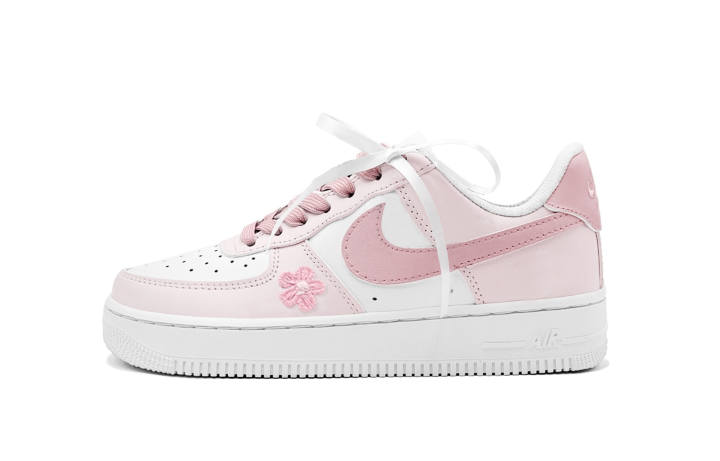 Nike Nike Air Force 1 Cherry Blossoms Abrasion Resistant Low top Skateboard Shoes Women's White Pink