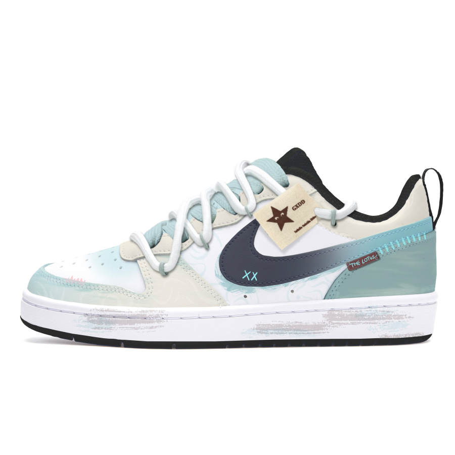 Nike Nike Court Borough Slip Resistant Cushioning Abrasion Resistant Low top Skateboard Shoes GS Blue White