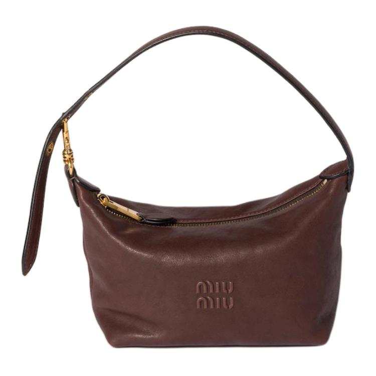 MIU MIU Leather Shoulder Bag Small Women's Briarwood