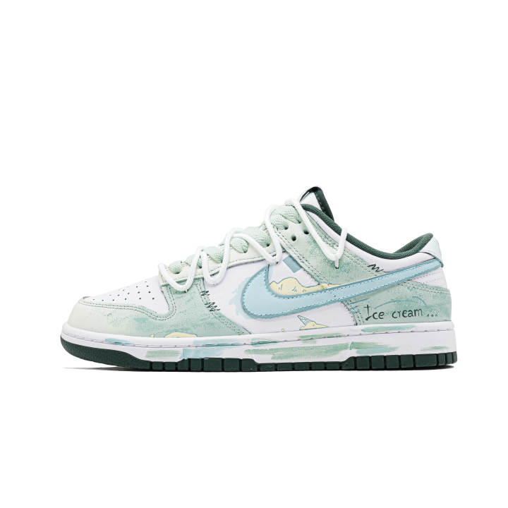 Nike Nike Dunk Ice Cream Slip Resistant Abrasion Resistant Low top Skateboard Shoes Unisex Grass Green