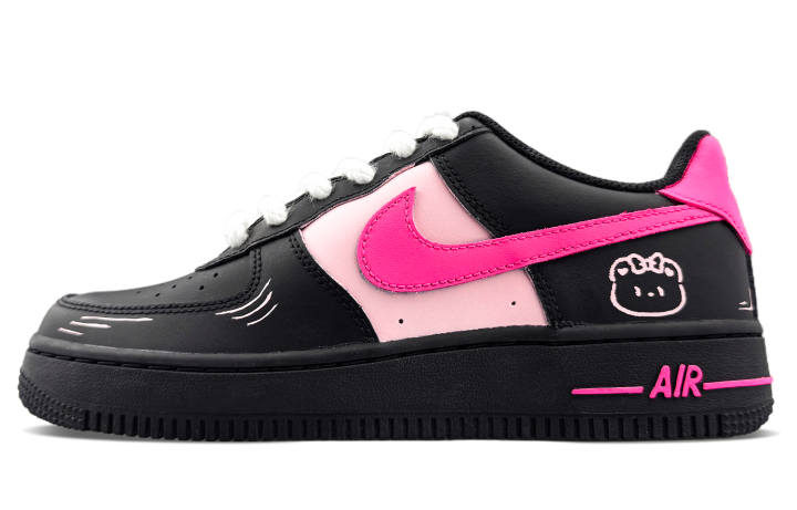 Nike Nike Air Force 1 Abrasion Resistant Abrasion Resistant Low top Skateboard Shoes Unisex Black Pink