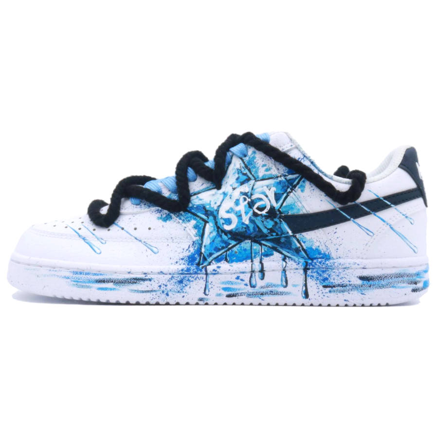 Nike Nike Court Vision Star Century Slip Resistant Abrasion Resistant Low top Skateboard Shoes Unisex Blue White