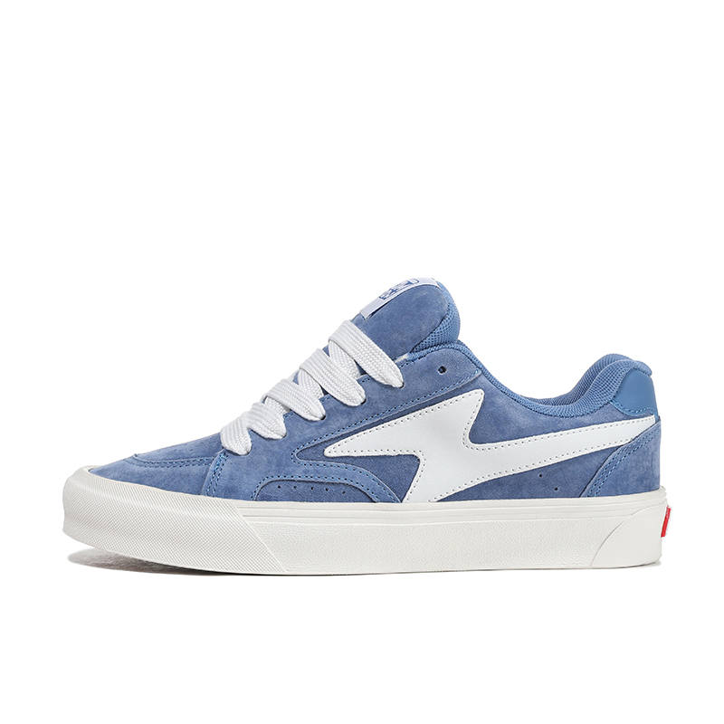 HOMDOON Skate Shoes Slip Resistant Abrasion Resistant Low top Skateboard Shoes Unisex Denim Blue