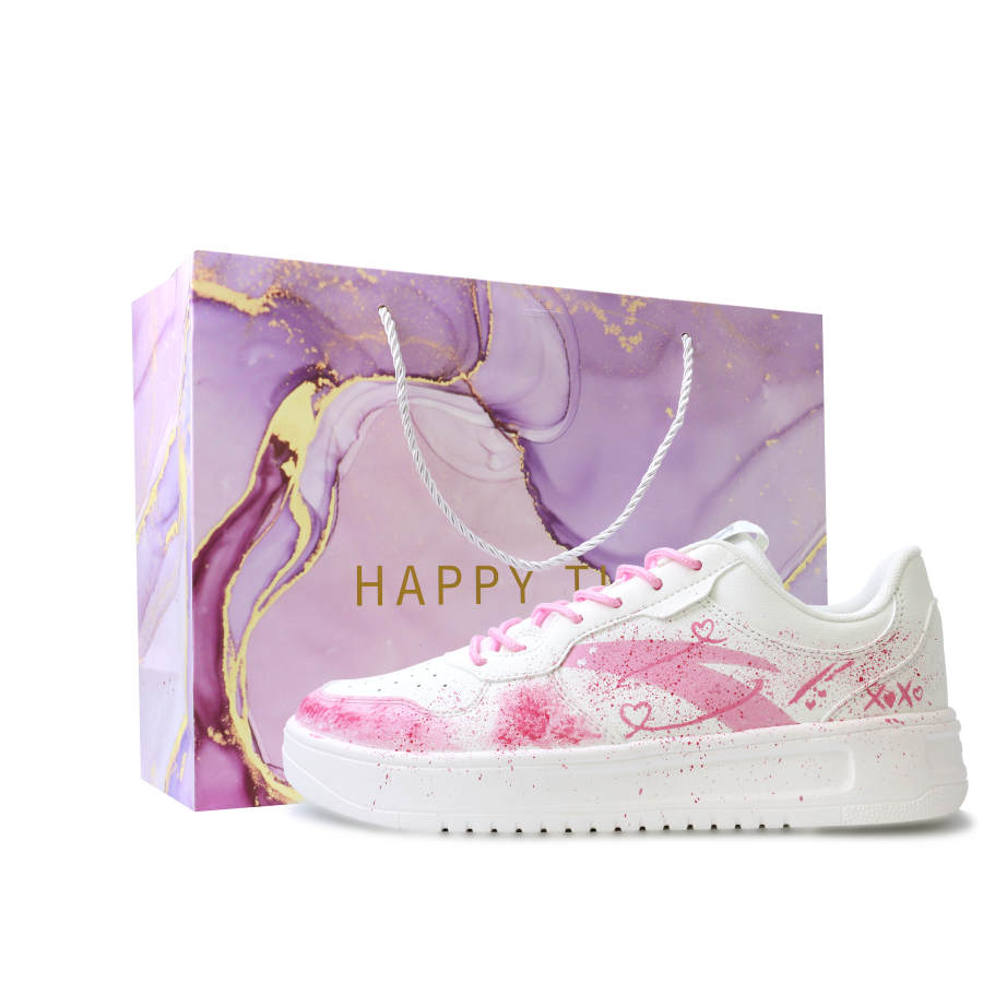 Anta Easy Abrasion Resistant Lightweight Wear resistant And Lightweight Low top Skateboard Shoes Men's White Pink