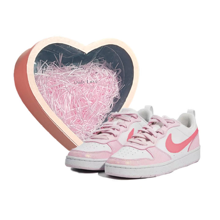 Nike Nike Court Borough Lightweight And Breathable Low top Skateboard Shoes GS Pink