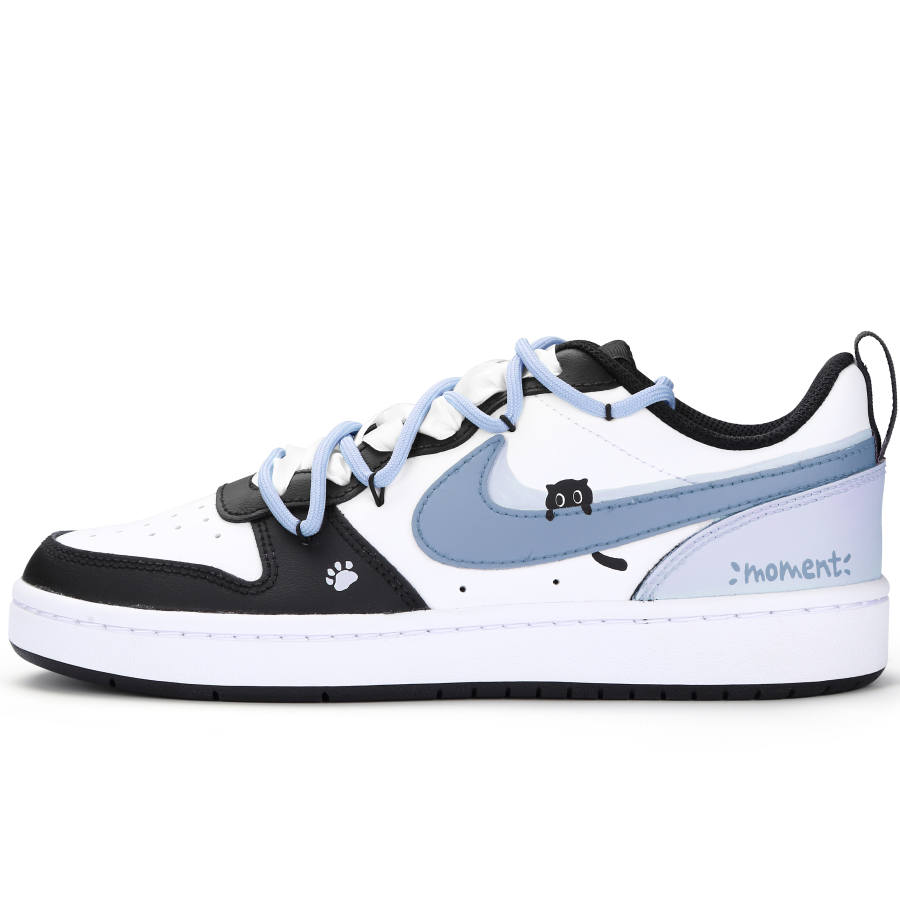 Nike Nike Court Borough Kitten Journal Lightweight And Breathable Low top Skateboard Shoes GS Blue Black