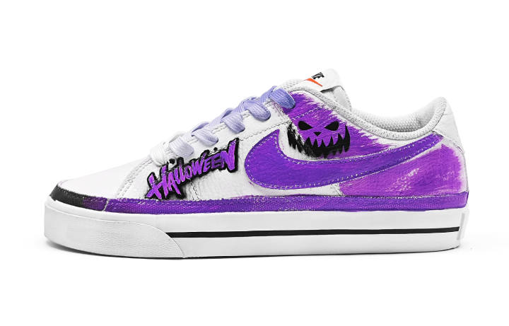 Nike Nike Court Legacy Pumpkin Assault Purple Cow Split Leather Waterproof Abrasion Resistant Lightweight