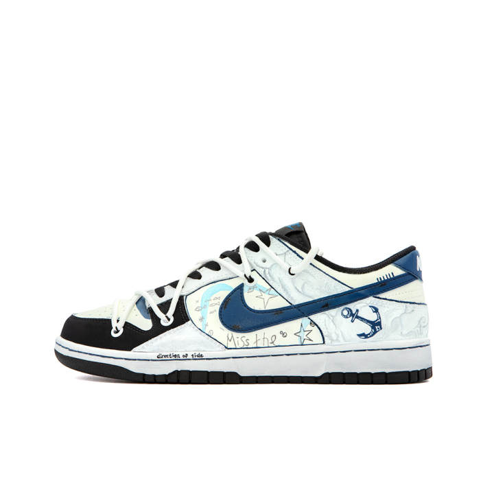 Nike Nike Dunk Ocean Coexistence, Amber Low top Skateboard Shoes Men's Black White Blue