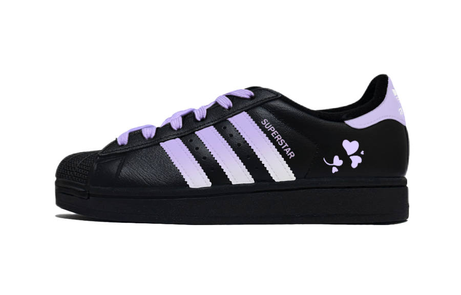 Adidas Originals SUPERSTAR Purple Bubbles Shell Head Quick Dry Quick Dry Low top Skateboard Shoes Women's Black Purple