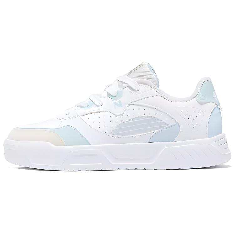 QIAODAN Cushioning, Wear Resistant Low top Skateboard Shoes Women's White Blue
