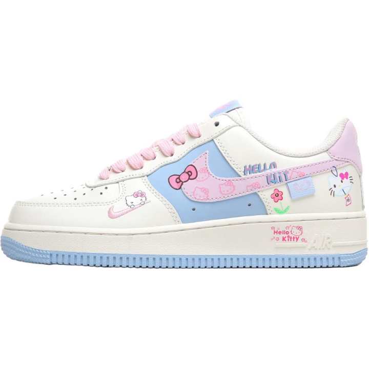 Nike Nike Air Force 1 Low top Skateboard Shoes Women's White Blue Pink