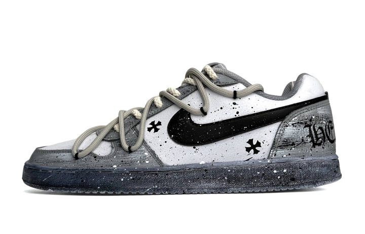 Nike Nike EBERNON Low top Skateboard Shoes Men's Gray White Black