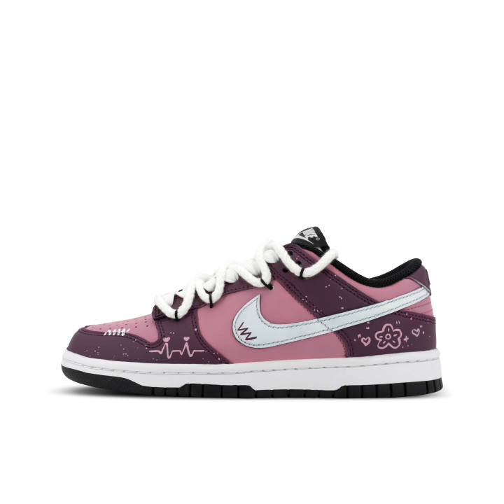 Nike Nike Dunk Gorilla Mischievous XJDD Enchanting Heartbeat Leather Low top Skateboard Shoes Unisex Pink