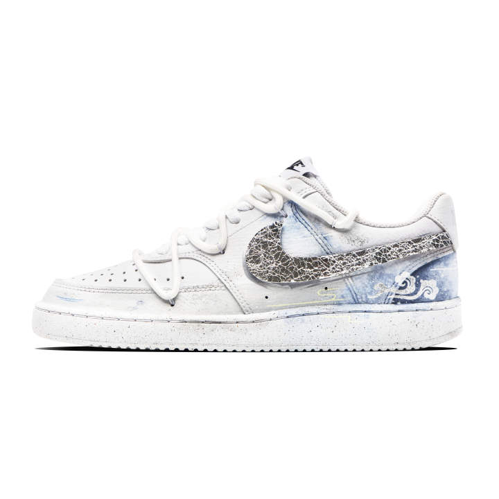 Nike Nike Court Vision 1 Blue White OW Blended Ink Wash Low top Skateboard Shoes Men's White