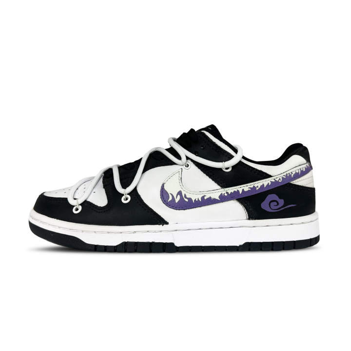Nike Nike Dunk Purple Flame Cloud Rhythm Leather Abrasion Resistant Low top Skateboard Shoes Unisex Black Purple