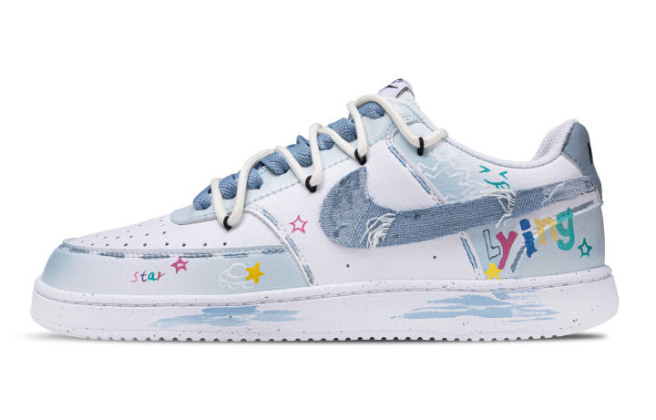 Nike Nike Court Vision 1 Sky Dream Abrasion Resistant Low top Skateboard Shoes Unisex