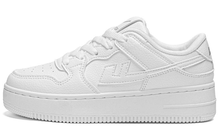 Warrior Abrasion Resistant Lightweight Height Increasing Low top Skateboard Shoes Unisex White