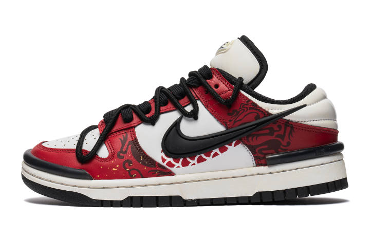 Nike Nike Dunk Low top Skateboard Shoes Women's Black Red