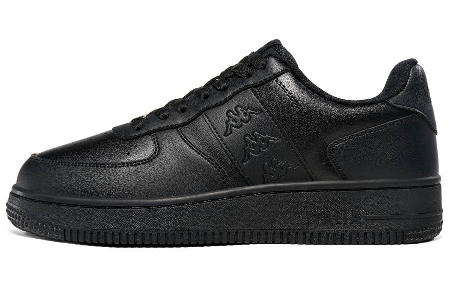 Kappa Back to Back Slip Resistant, Abrasion Resistant, Lightweight Low top Skateboard Shoes Unisex Black