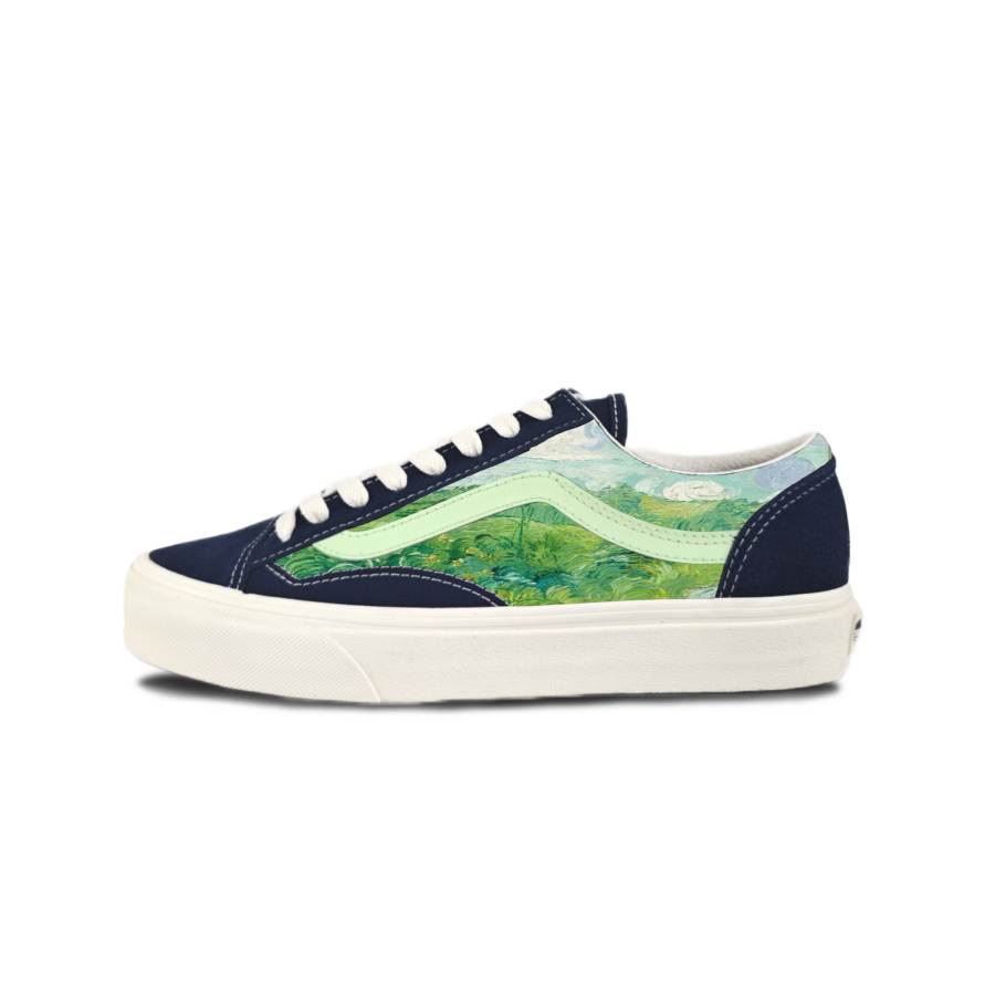 Vans Style 36 Suede Slip Resistant Abrasion Resistant Low top Skateboard Shoes Unisex Blue Green
