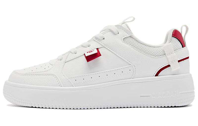 QIAODAN White Sneakers Low top Skateboard Shoes Women's White Red