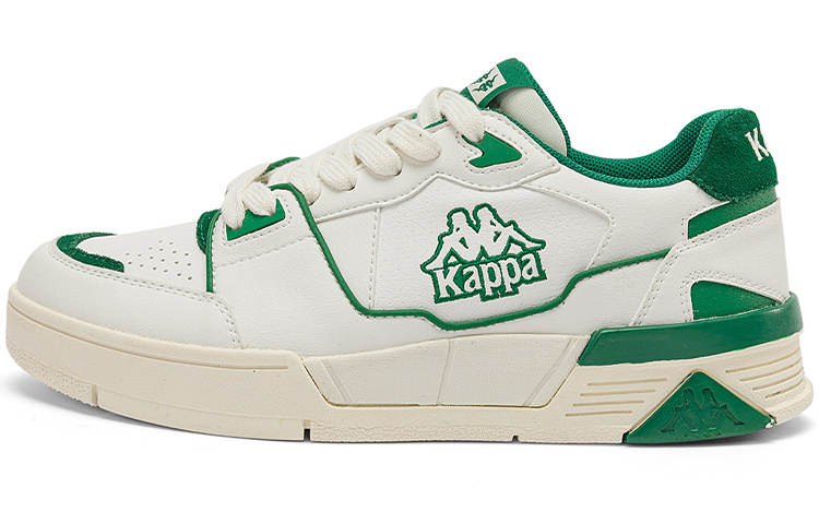 Kappa Slip Resistant Abrasion Resistant Low top Skateboard Shoes Unisex White Green