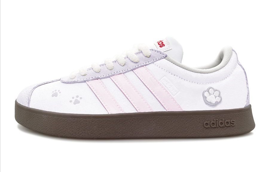 Adidas Adidas Yubari Cat Paw, Shimmery Cat Slip Resistant Abrasion Resistant Low top Skateboard Shoes Unisex Lilac