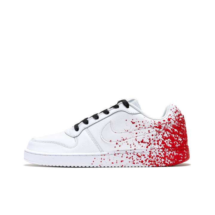 Nike Nike EBERNON Leather Abrasion Resistant Slip Resistant Low top Skateboard Shoes Unisex White Red