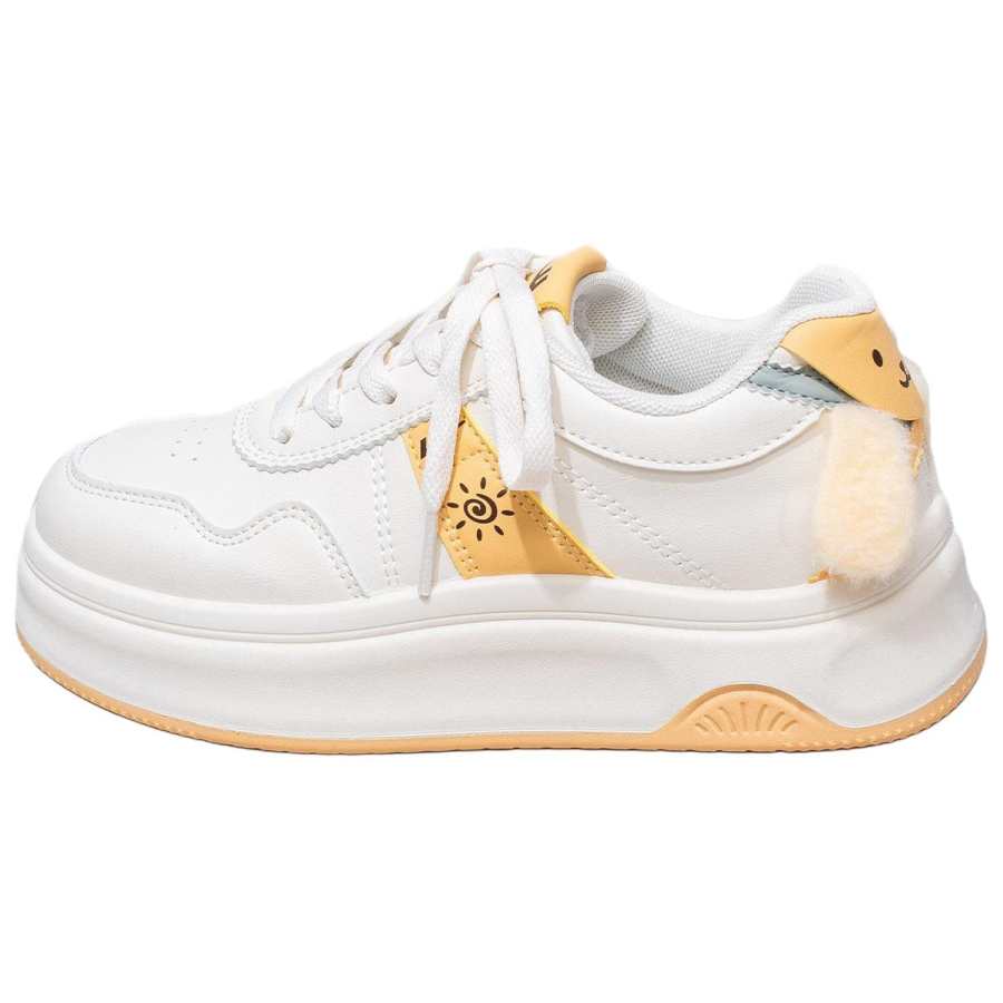Warrior Low top Skateboard Shoes Women's Beige Yellow