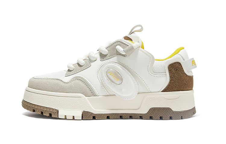 FEIYUE Low-top Skateboard Shoes Women's Beige Gray Brown