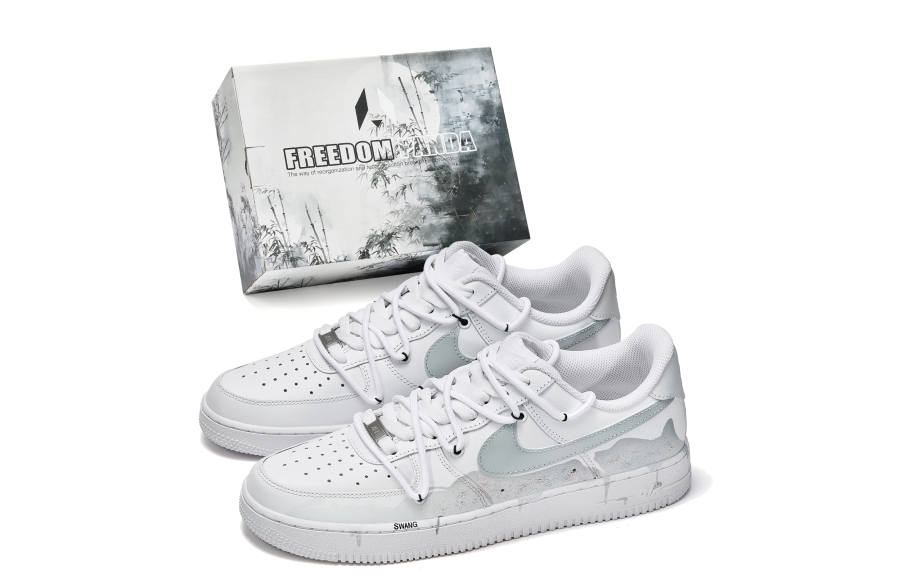 Nike Nike Air Force 1 Freedom Panda, Box, Mountain Spring Cedar Slip Resistant Slip Resistant Low top Skateboard Shoes