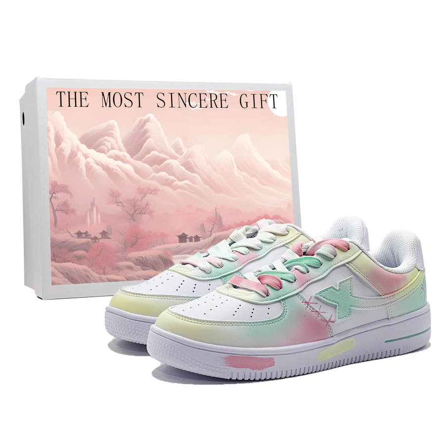 XTEP Air Force 1 Slip Resistant Cushioning Abrasion Resistant Low top Skateboard Shoes Women's Pink White